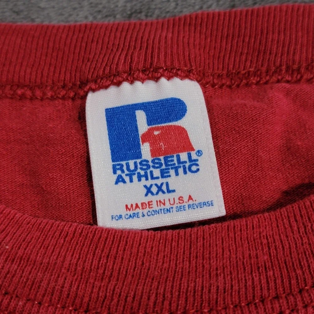 Vintage Russell Athletic Shirt Men XXL Red Blank Tee Made USA Single Stitch 90s